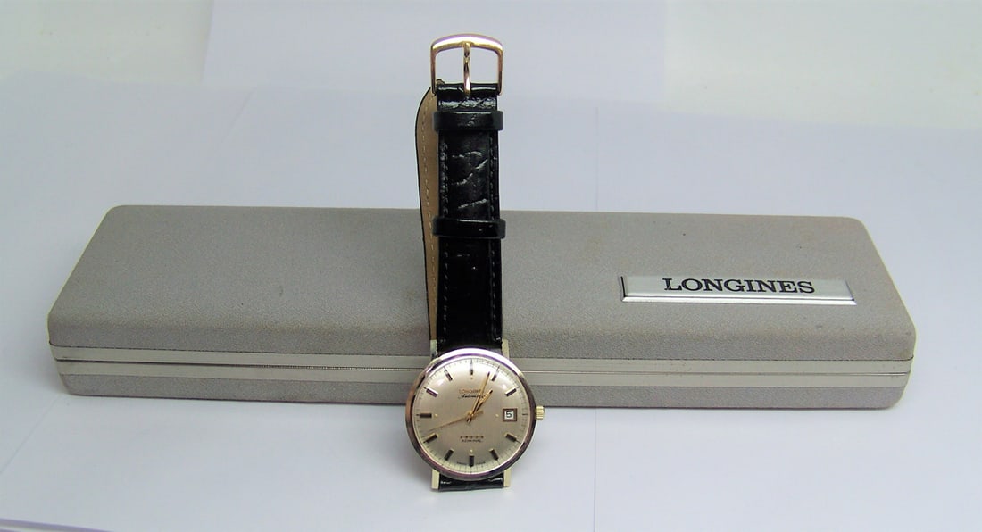 Vintage 14k LONGINES 5 Star Admiral Automatic DATE Watch 1970s Cal.2784* EXLNT - 15