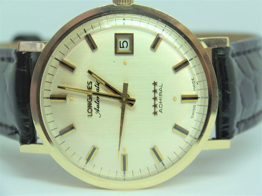 Vintage 14k LONGINES 5 Star Admiral Automatic DATE Watch 1970s Cal.2784* EXLNT - 4