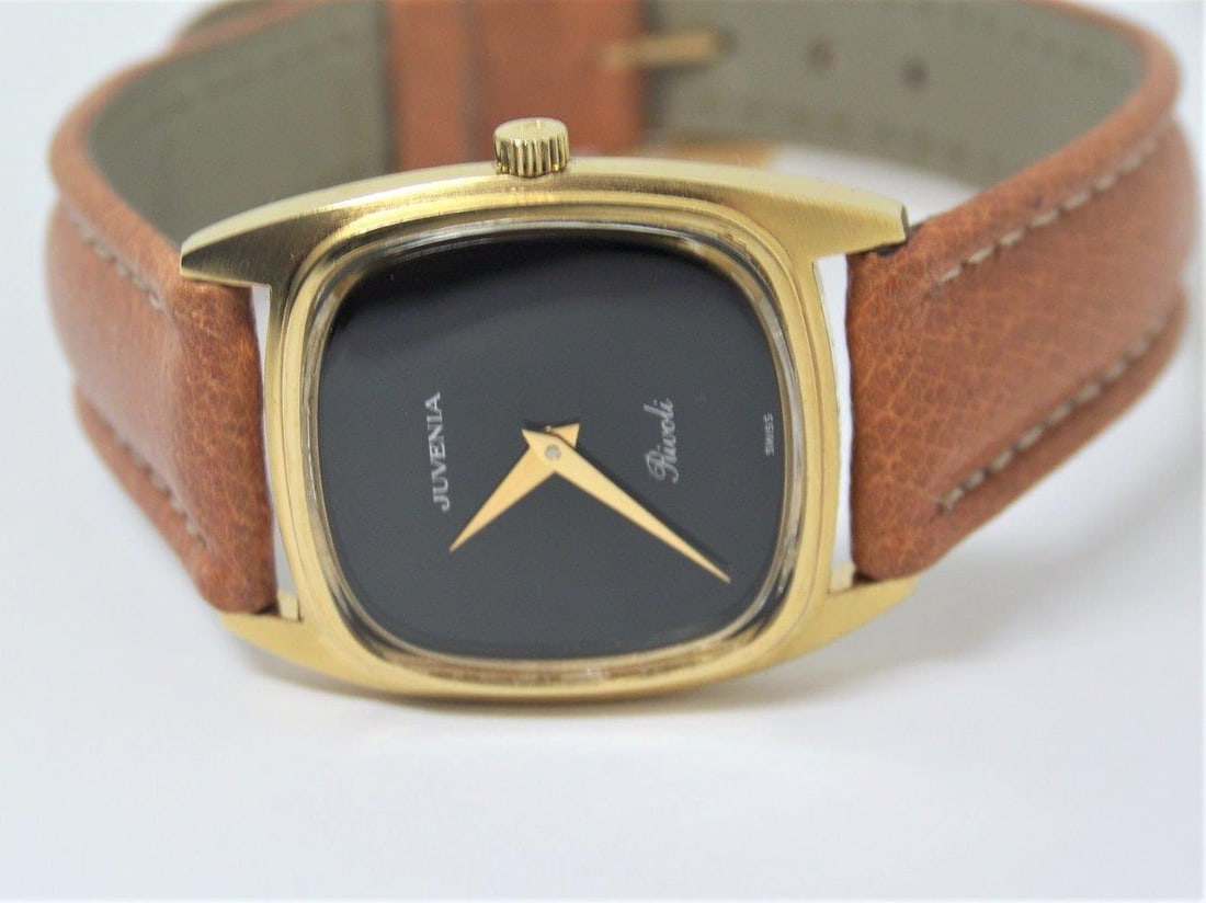 Vintage 18K Goldplated Unisex JUVENIA RIVOLI 17 Jewels Watch* EXLNT - 3