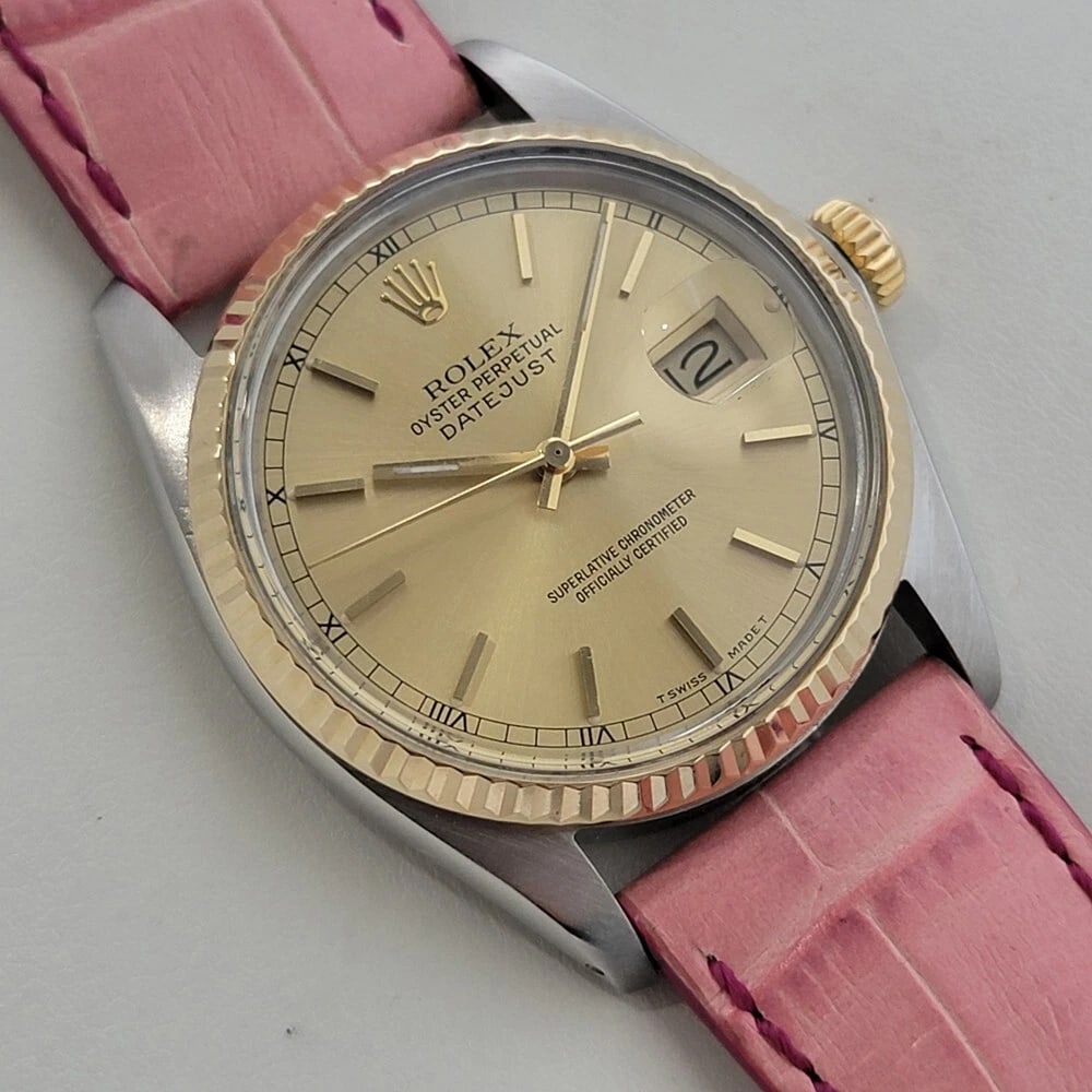 Mens Rolex Oyster Ref 16013 Datejust 36mm 18k SS Automatic 1980s Swiss RA488: Title:Mens Rolex Oyster Ref 16013 Datejust 36mm 18k SS Automatic 1980s Swiss RA488 Description:Timeless classic Men's 18k gold and stainless steel Rolex Oyster Perpetual Datejust Ref.16013 automatic,