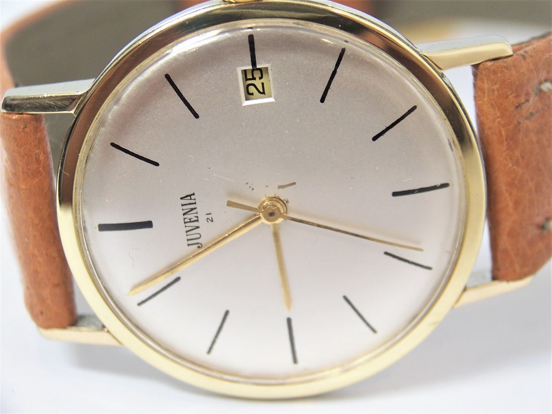 Vintage Slim 18k & S/Steel Juvenia Mens Automatic Watch c.1960s EXLNT SERVICED - 4