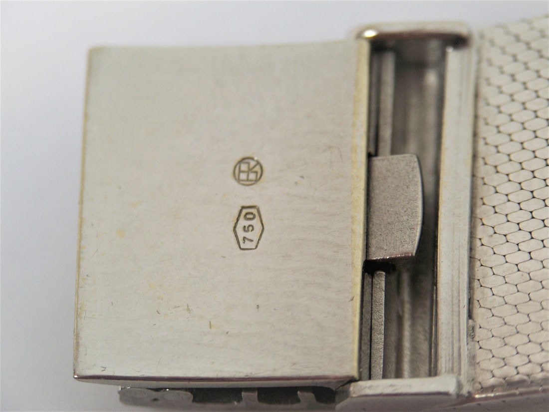 Solid 18k White Gold MOVADO by ZENITH Mens Watch TIGER Eye Dial* EXLNT - 8