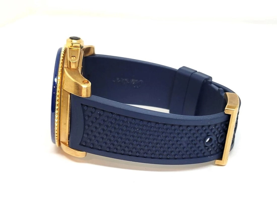 18k Rose CARTIER CALIBRE Blue Dial Automatic Mens Watch Ref 3730* 42MM EXLNT - 3