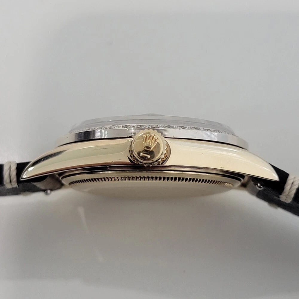 Mens Rolex Oyster Datejust 1601 14k Gold Automatic 1960s Diamonds Vintage RA412 - 8