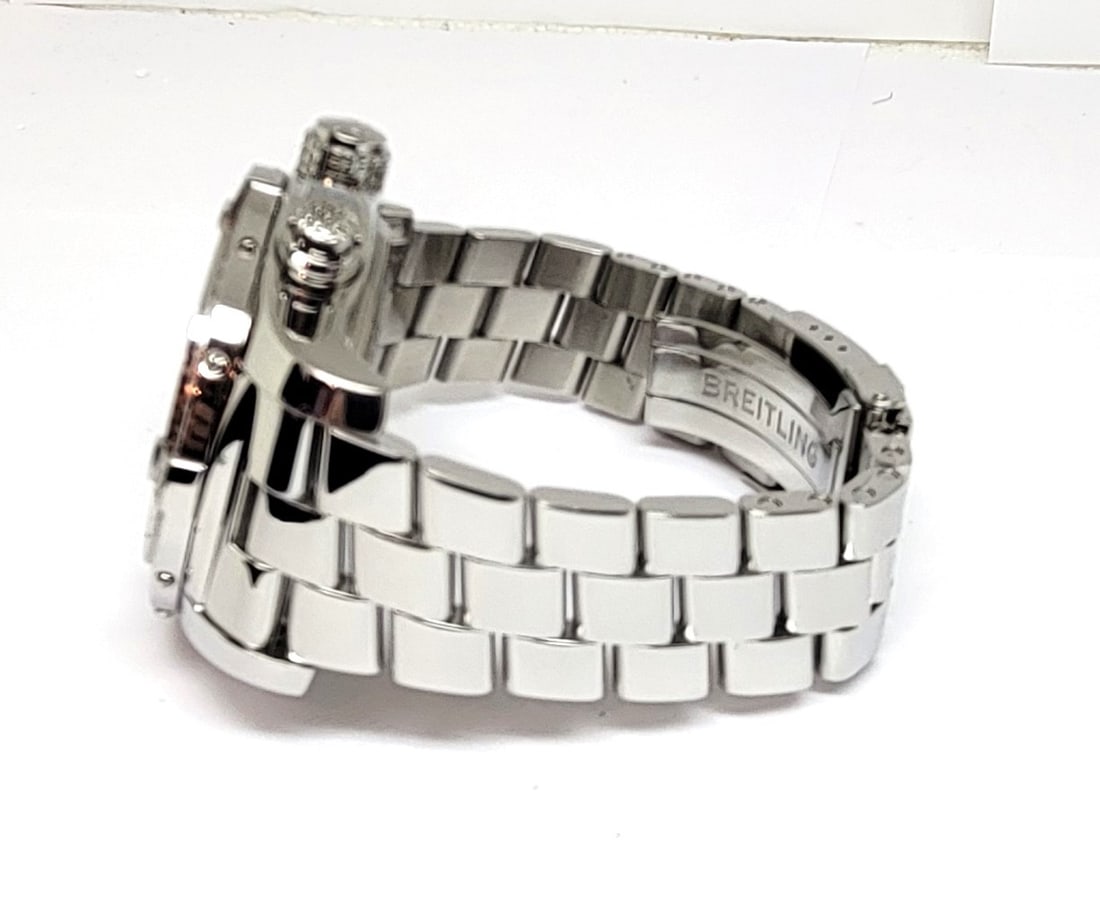 Mensl S/Steel BREITLING SUPER AVENGER Chronograph Automatic Watch A13370 EXLNT - 6