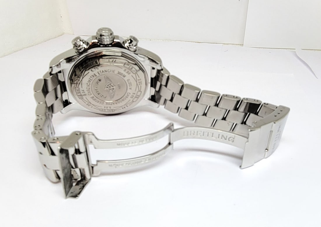 Mensl S/Steel BREITLING SUPER AVENGER Chronograph Automatic Watch A13370 EXLNT - 9