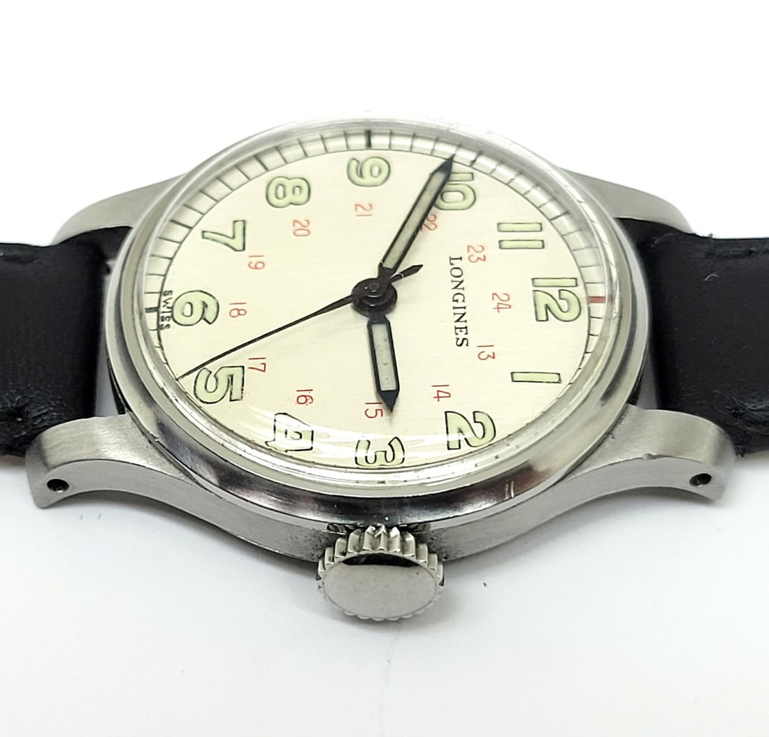 Vintage S/Steel LONGINES Winding Military WW2 Watch c.1940s Cal. 12L* EXLNT RARE - 7