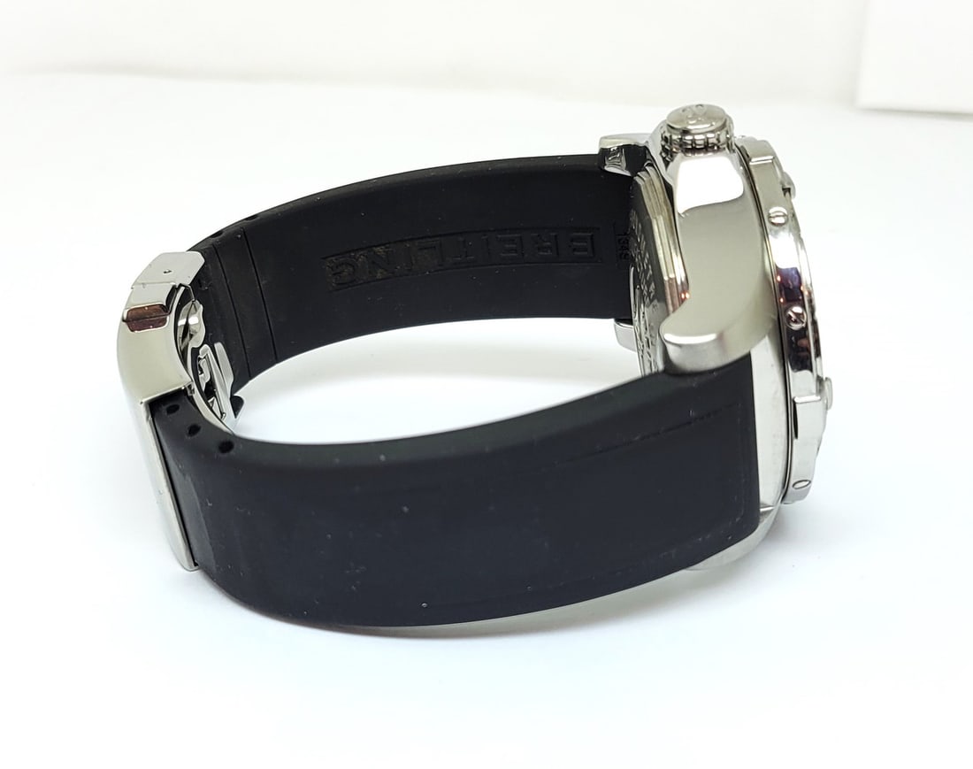 S/Steel BREITLING AVENGER SEAWOLF Automatic Watch A17330 Black Dial 45 mm* EXLNT - 6