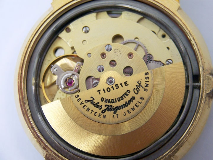 Vintage Gold Plated JULES JURGENSEN Mens Automaic DAY DATE Watch 1970s* SERVICED - 11