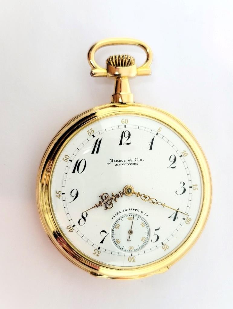 Antique 18K Gold MARCUS & Co by PATEK PHILIPPE Pocket watch c.1890* 50 mm* EXLNT - 2