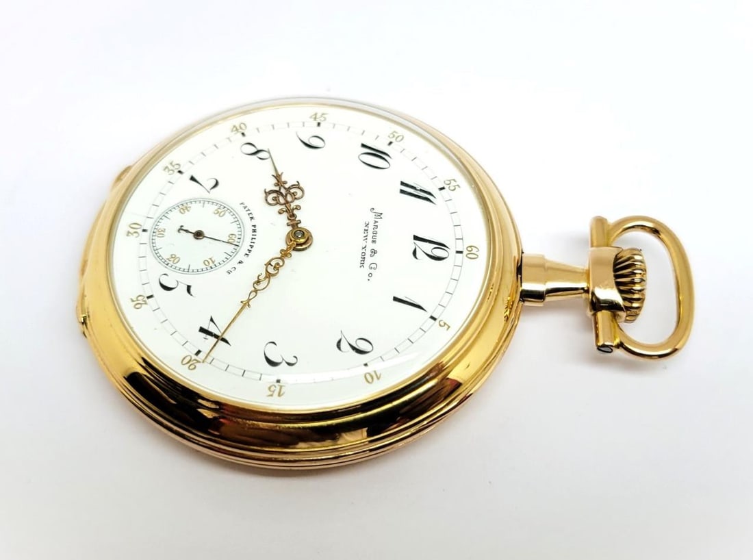Antique 18K Gold MARCUS & Co by PATEK PHILIPPE Pocket watch c.1890* 50 mm* EXLNT - 3