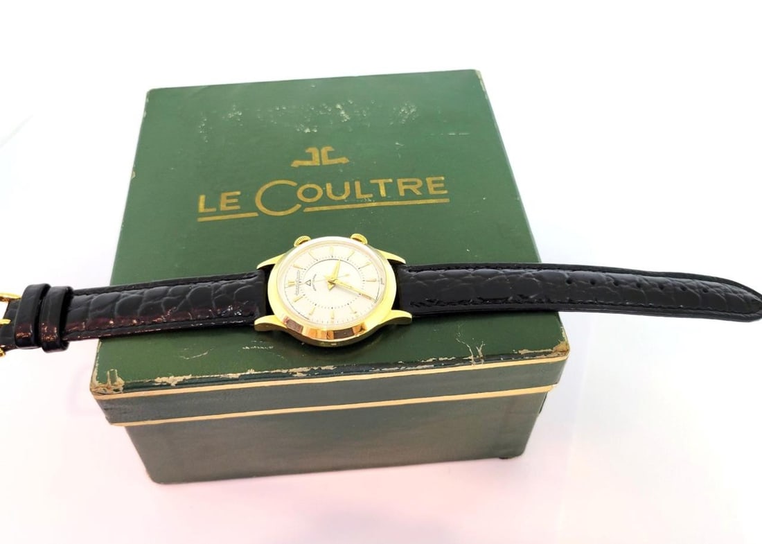 Vintage 18K JAEGER-LeCOULTRE Winding MEMOVOX Alarm Watch c.1950s Cal 489 EXLNT - 13