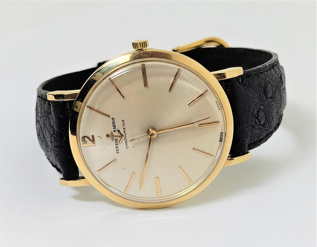 Vintage 18k ULYSSE NARDIN CHRONOMETER Winding Watch Cal N115S c.1960s EXLNT - 3
