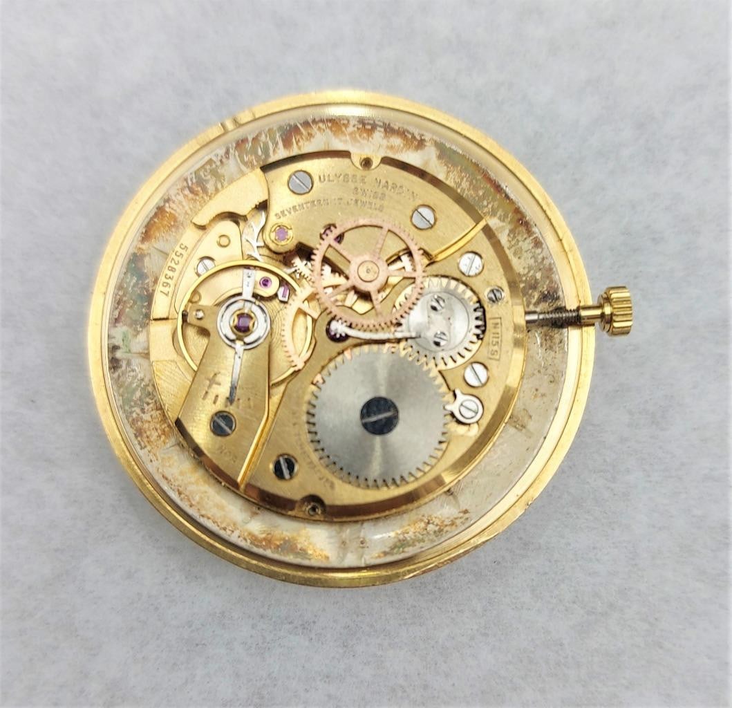 Vintage 18k ULYSSE NARDIN CHRONOMETER Winding Watch Cal N115S c.1960s EXLNT - 9