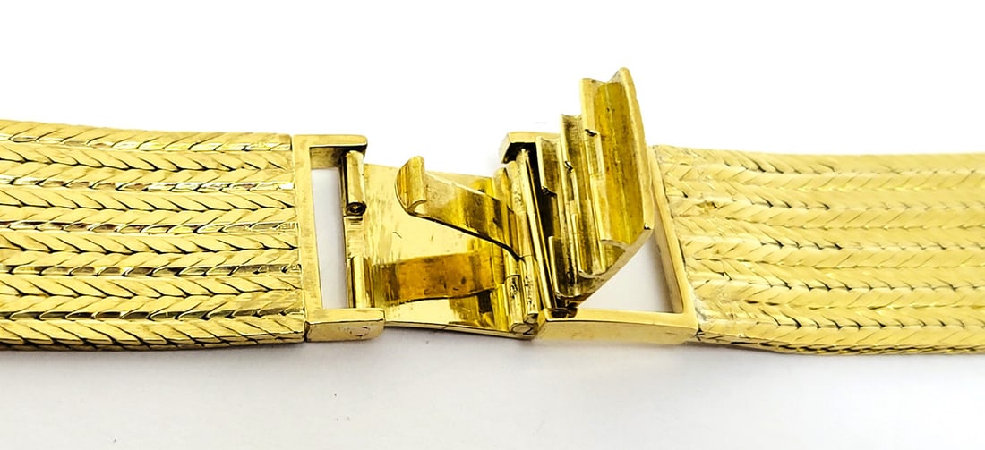 SOLID 18k Yellow VACHRON CONSTANTIN Watch Bracelet 18 mm Logs* EXLNT 45 grams - 10