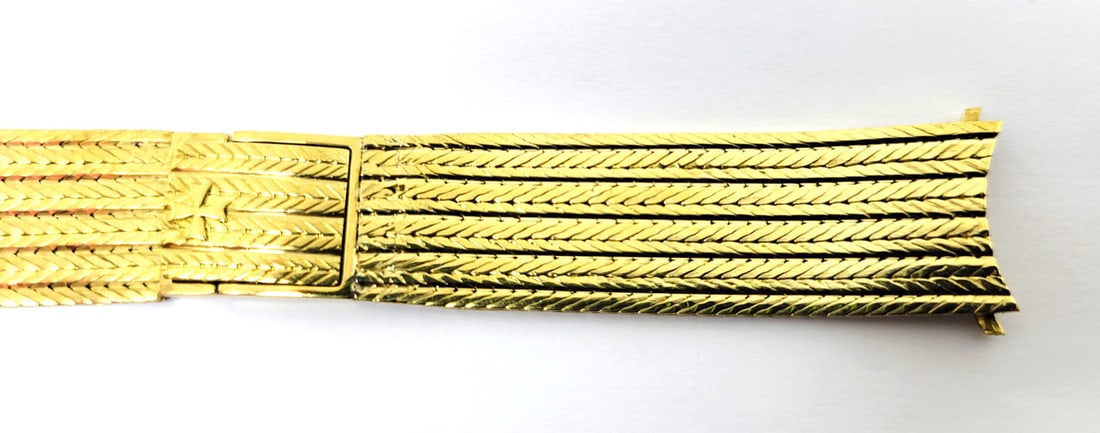 SOLID 18k Yellow VACHRON CONSTANTIN Watch Bracelet 18 mm Logs* EXLNT 45 grams - 2
