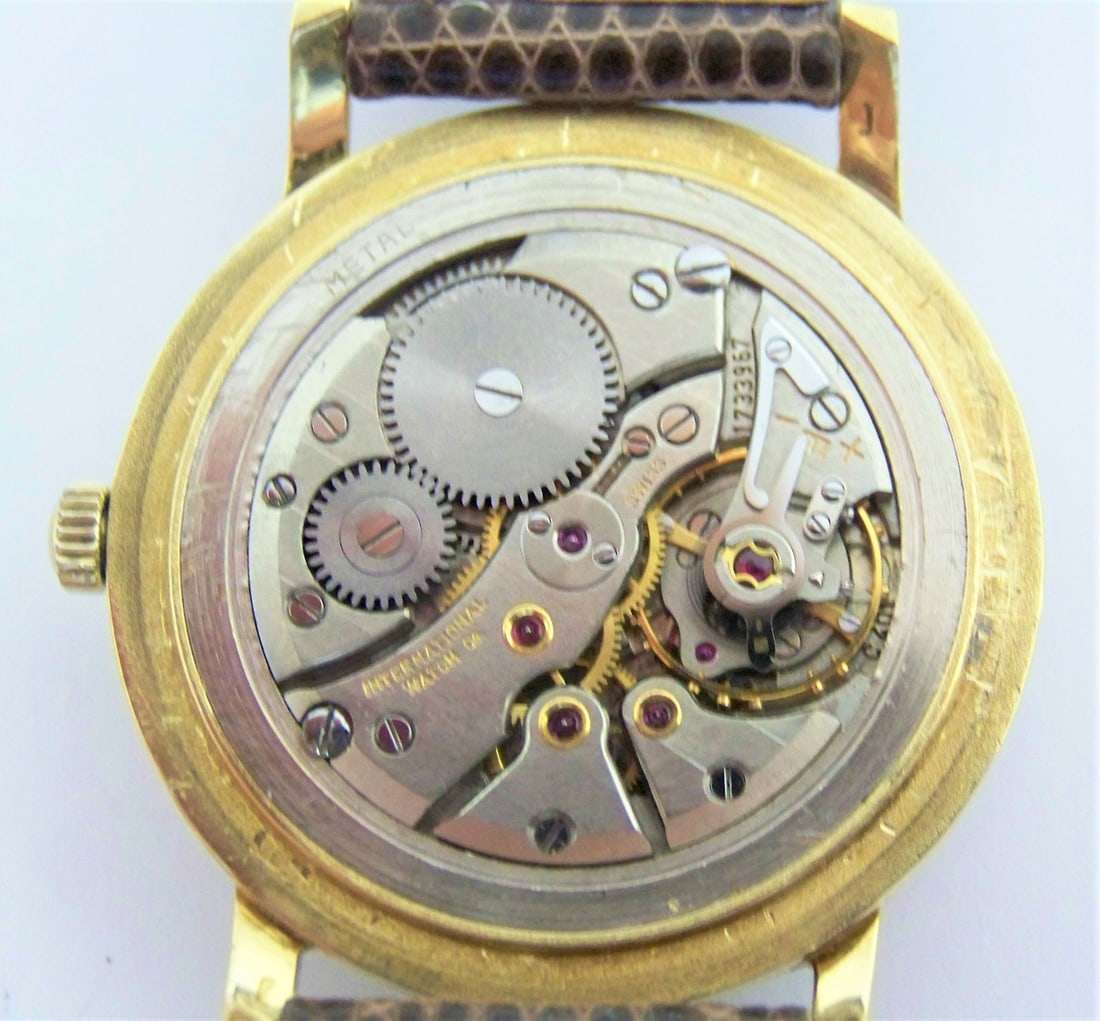 Vintage 18k Gold IWC SHAFFHAUSEN Winding Watch 1960s Cal C401 R1205 SERVICED - 12