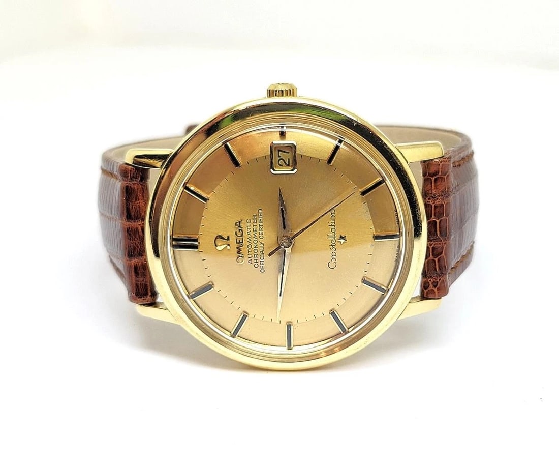 Vintage 18k OMEGA CONSTELLATION Automatic Watch c.1964 Cal.561* 168004/14 EXLNT - 2