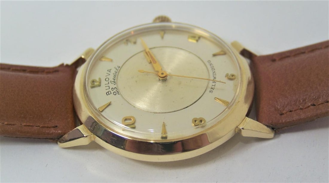 Vintage Solid 14k BULOVA MYSTRY DIAL Mens Automatic Watch Cal 10BZAC c.1959 - 11