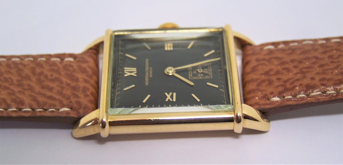 Vintage 18k Gold VACHERON CONSTANTIN Mens Winding Watch Black Dial Cal 458 EXLNT - 10