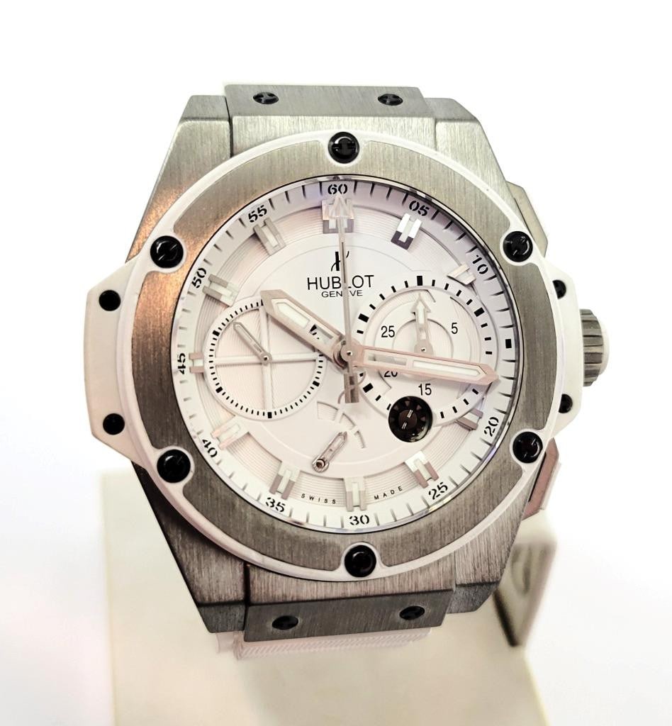 Mens White Hublot King Power Big Bang Titanium & Zirconium Watch 709.ZE.2110.RW - 2