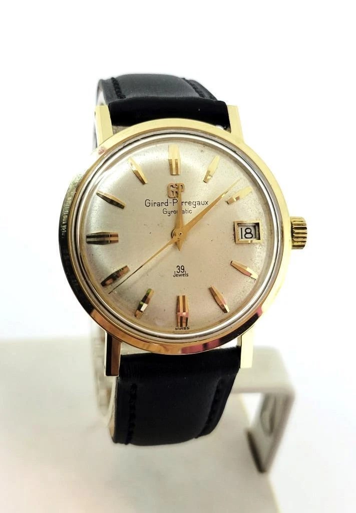 Vintage 14k GIRARD PERREGAUX Mens 39 Jewels Gyromatic Watch 1960s EXLNT SERVICED - 13