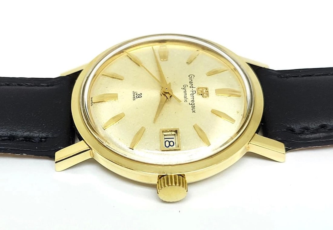 Vintage 14k GIRARD PERREGAUX Mens 39 Jewels Gyromatic Watch 1960s EXLNT SERVICED - 8