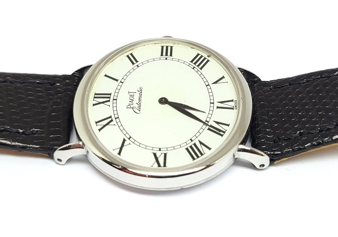 Mens 18k White Gold PIAGET Automatic Watch Ref 12502 Cal 12PC* SERVICED* RARE - 8