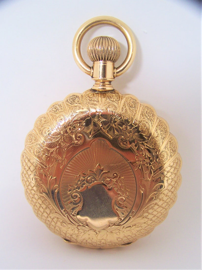 Antique Solid & Heavy 14K Gold E.HOWARD & Co BOSTON watch c.1900 HAND ENGRAVED - 2