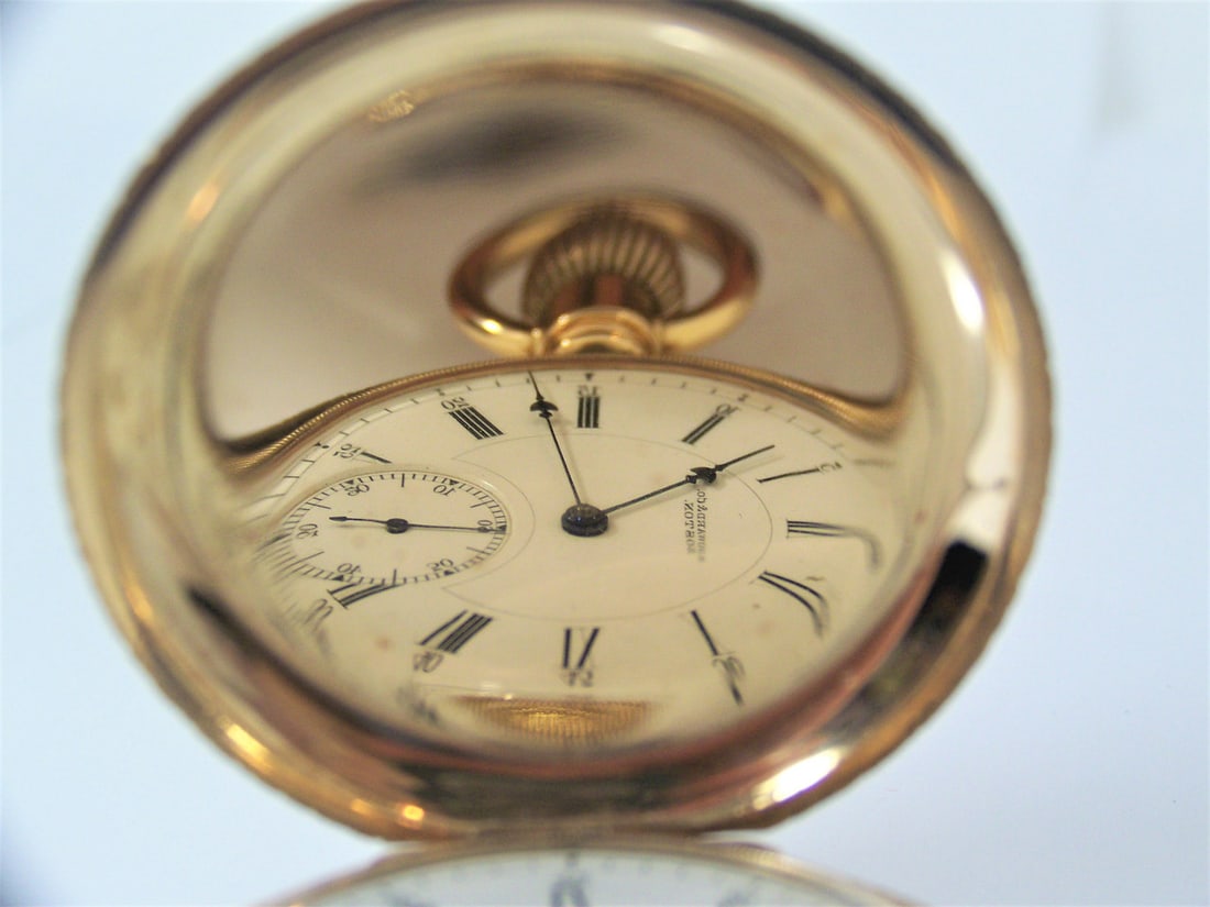 Antique Solid & Heavy 14K Gold E.HOWARD & Co BOSTON watch c.1900 HAND ENGRAVED - 8