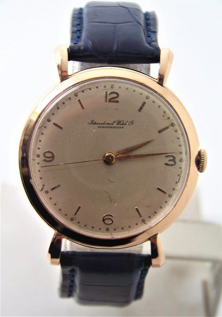 Vintage 18k Rose Gold IWC SHAFFHAUSEN Winding Watch 1950s Cal 89 SERVICED (1 of 12)