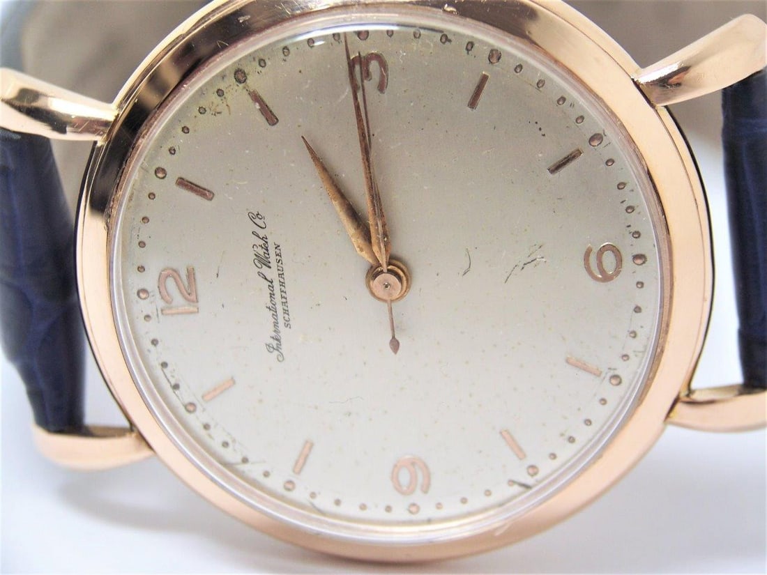 Vintage 18k Rose Gold IWC SHAFFHAUSEN Winding Watch 1950s Cal 89 SERVICED - 6