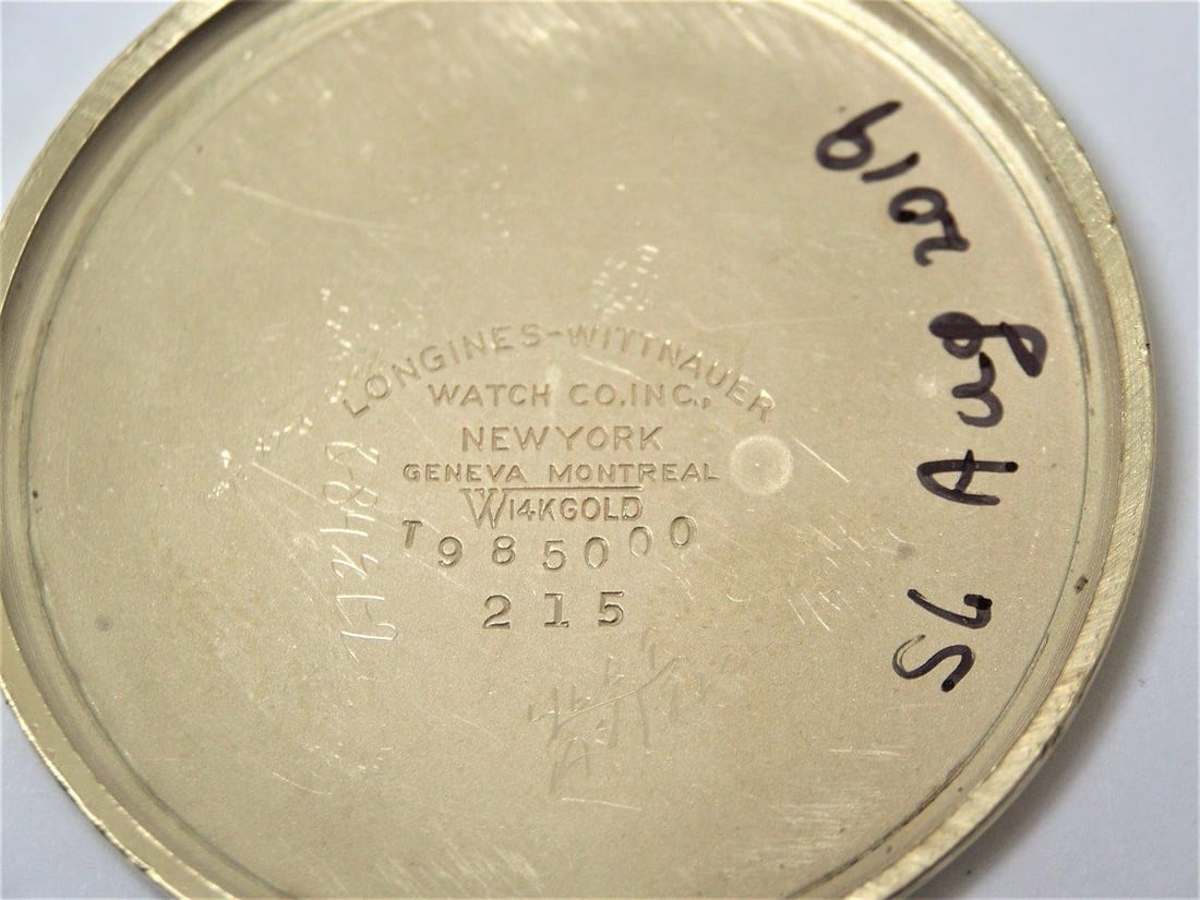 Vintage 14k LONGINES Mens Winding Watch Ref.215 c.1950s Cal 23M EXLNT - 9