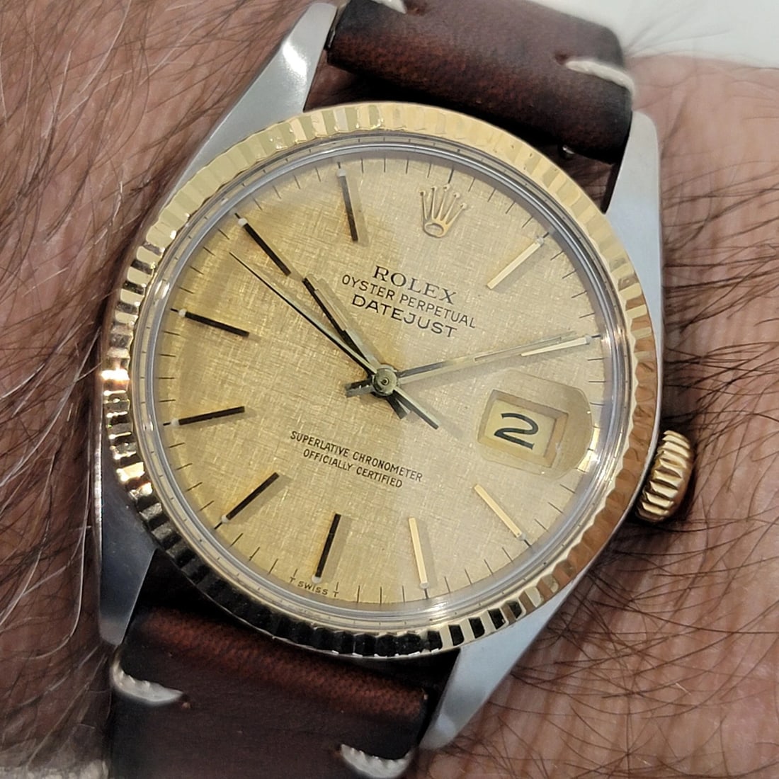 Mens Rolex Oyster Datejust Ref 16013 18k SS 36mm Auto 1980s Vintage Swiss NA108 - 12