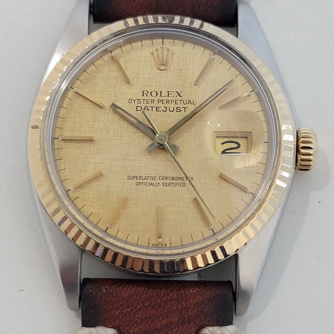 Mens Rolex Oyster Datejust Ref 16013 18k SS 36mm Auto 1980s Vintage Swiss NA108 - 3