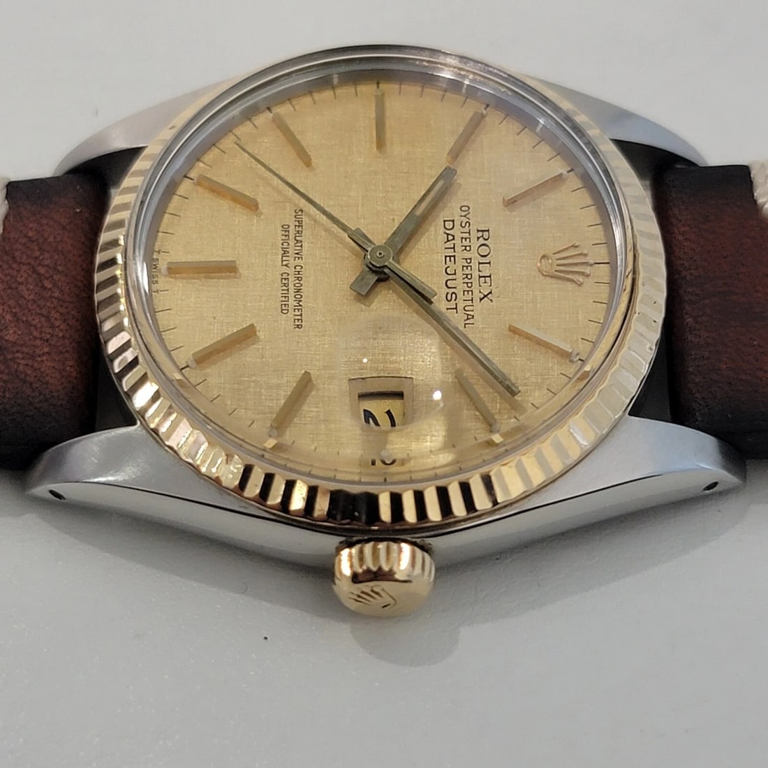 Mens Rolex Oyster Datejust Ref 16013 18k SS 36mm Auto 1980s Vintage Swiss NA108 - 4