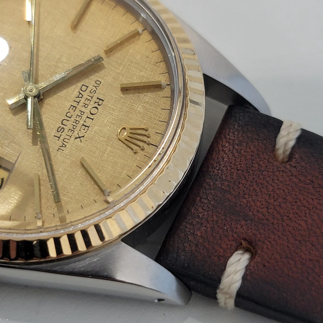 Mens Rolex Oyster Datejust Ref 16013 18k SS 36mm Auto 1980s Vintage Swiss NA108 - 5