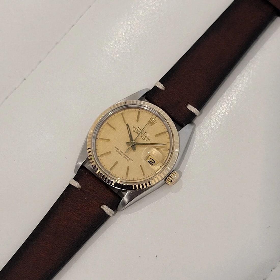 Mens Rolex Oyster Datejust Ref 16013 18k SS 36mm Auto 1980s Vintage Swiss NA108 - 6