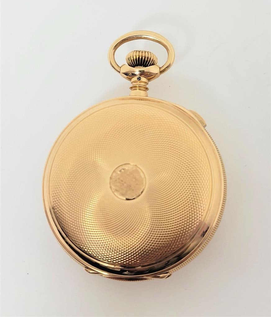 Antique Solid & Heavy 14k WALTHAM Chronograph Open Case Pocket Watch* Very Rare! - 4