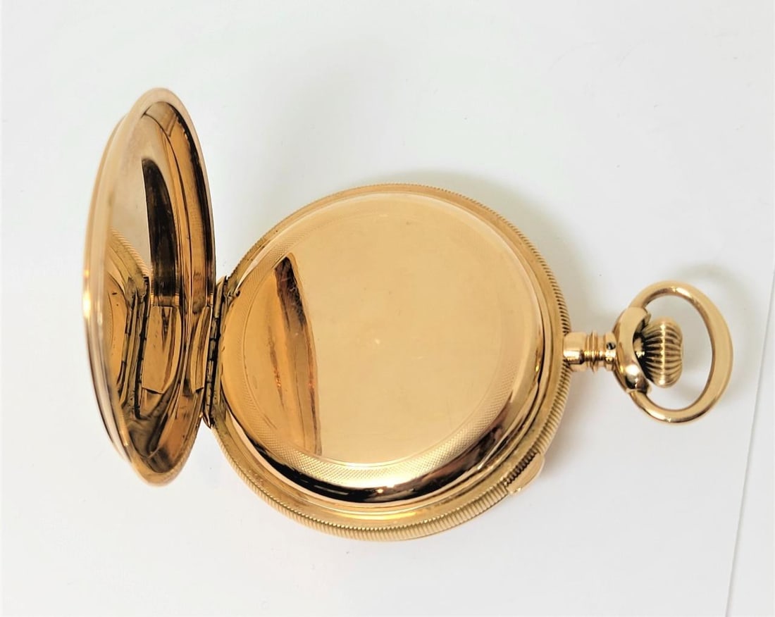 Antique Solid & Heavy 14k WALTHAM Chronograph Open Case Pocket Watch* Very Rare! - 5