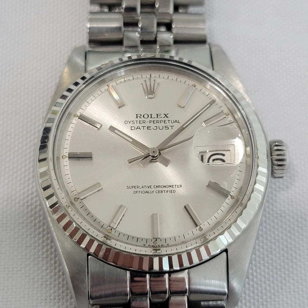 Rolex Oyster Datejust 1601 36mm 18k W Gold SS 1970s Mens Vintage Automatic RA620 (1 of 14)