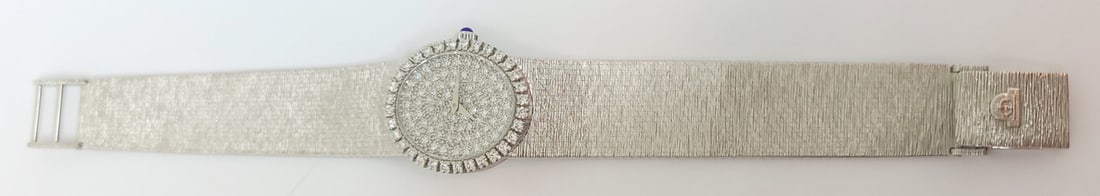 Solid 18k White Gold BAUME & MERCIER Ladies Dress Watch w/Diamonds Ref 38234 9 - 10