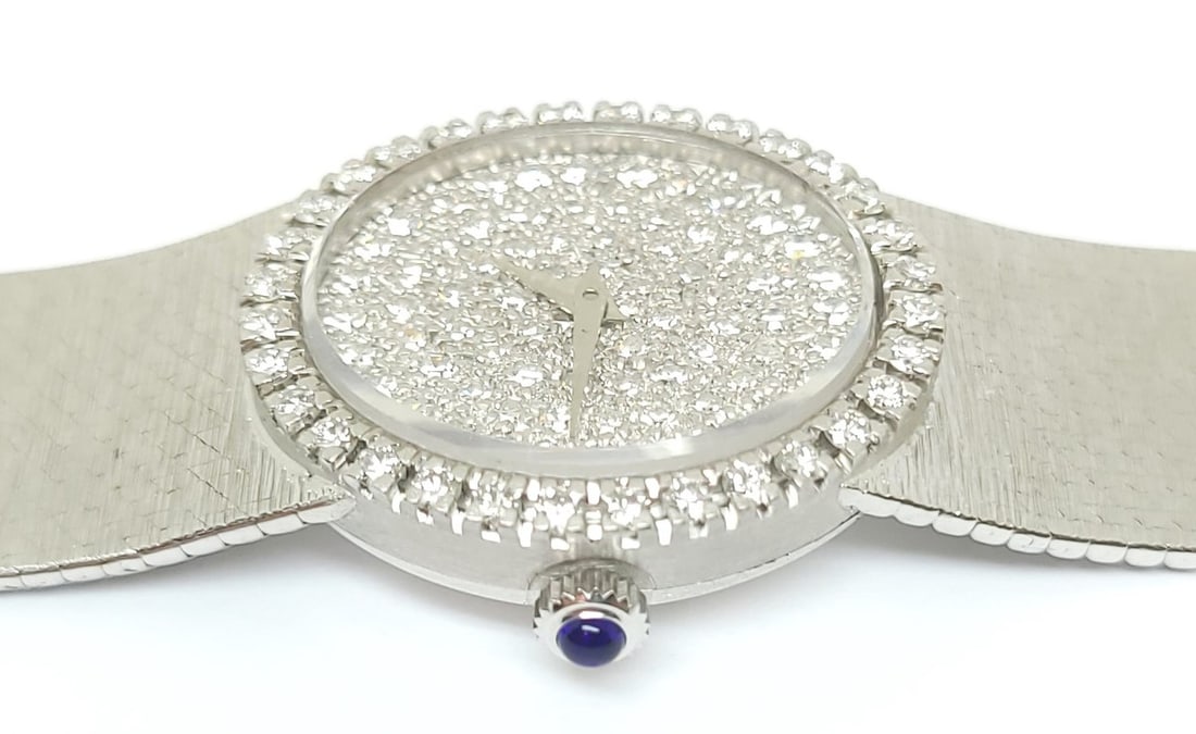 Solid 18k White Gold BAUME & MERCIER Ladies Dress Watch w/Diamonds Ref 38234 9 - 11