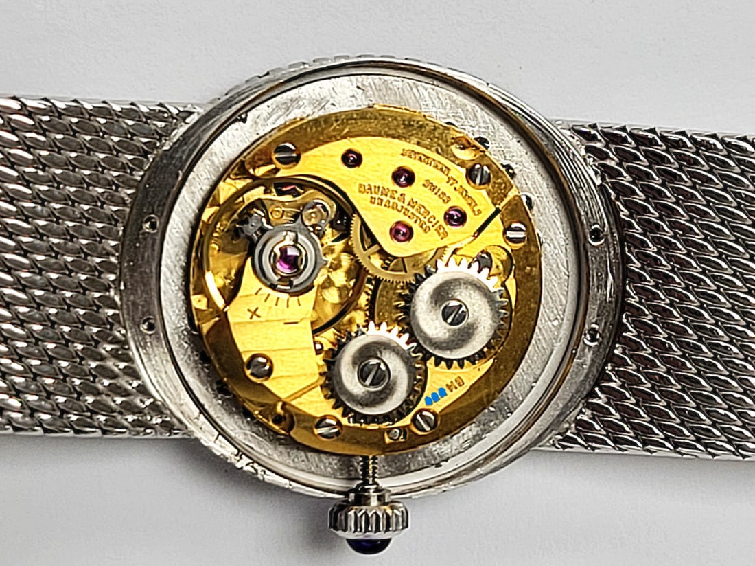 Solid 18k White Gold BAUME & MERCIER Ladies Dress Watch w/Diamonds Ref 38234 9 - 13