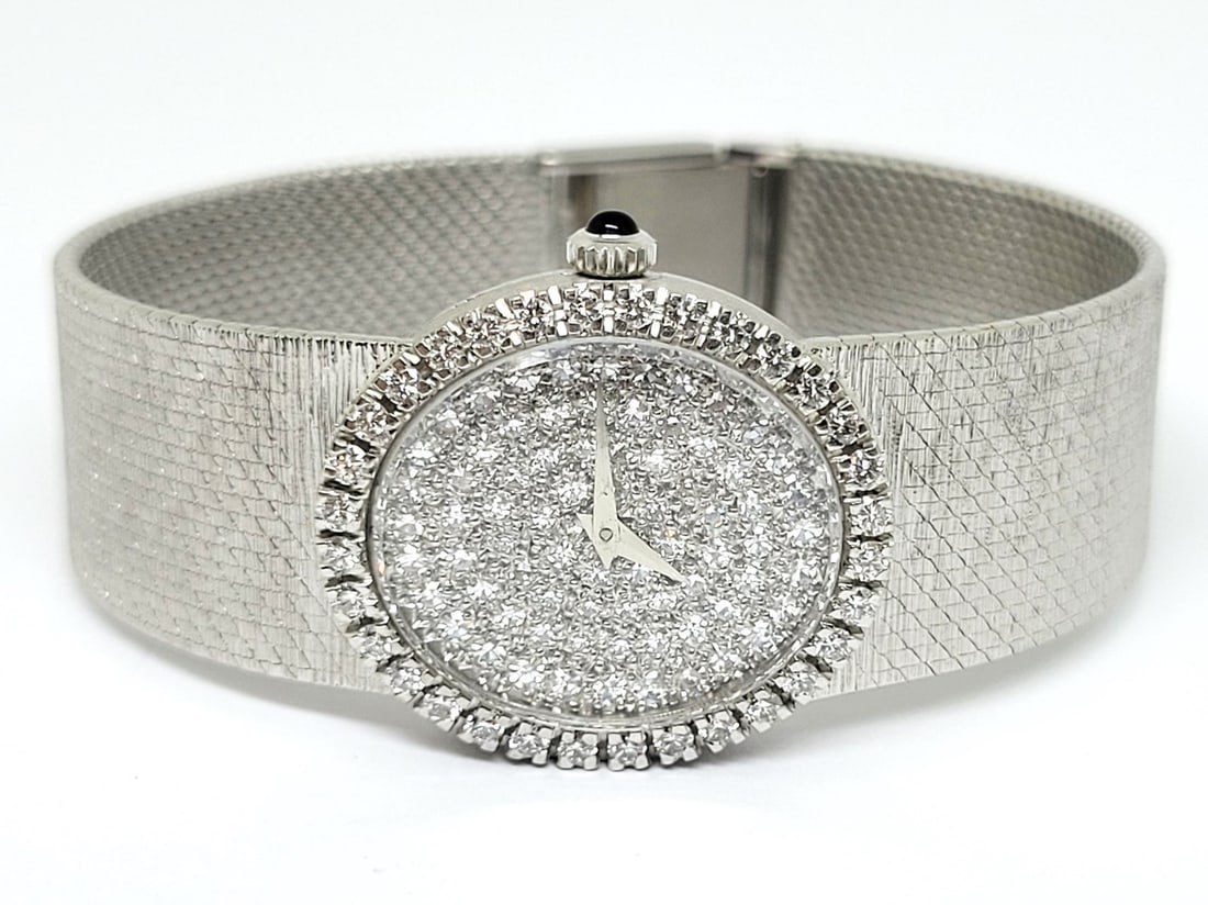 Solid 18k White Gold BAUME & MERCIER Ladies Dress Watch w/Diamonds Ref 38234 9 - 2