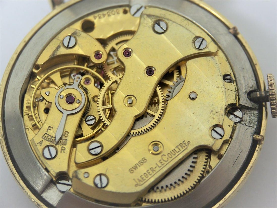 Vintage 18k Gold JAEGER-LeCOULTRE Triple Calendar Winding Mens Watch 1940s EXLNT - 9