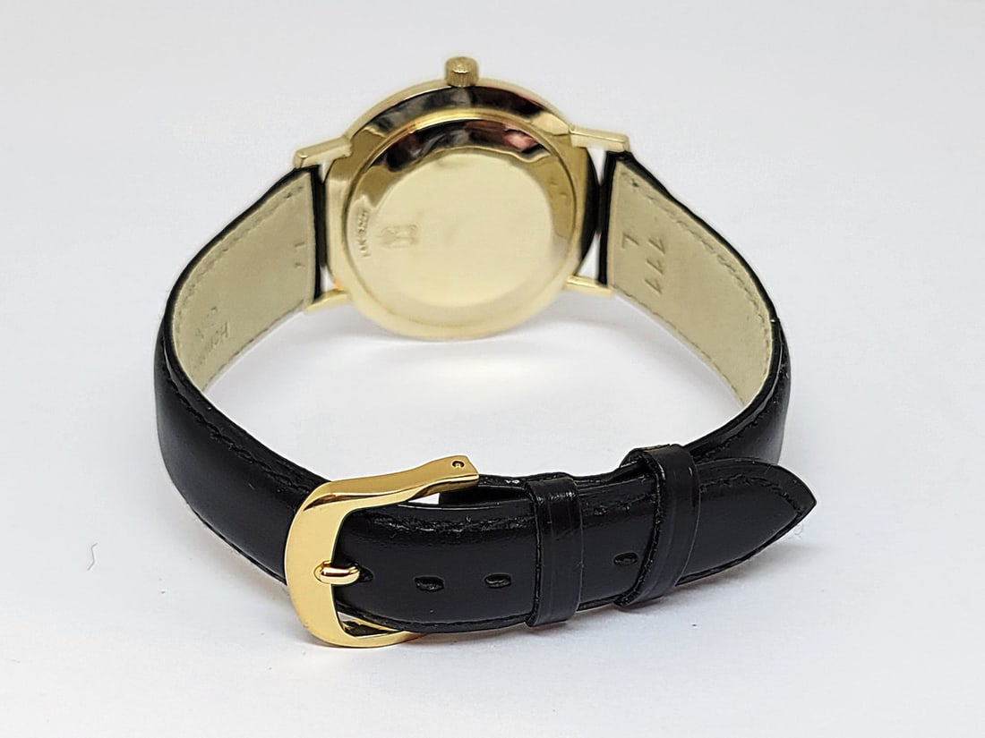 Vintage 14k JULES JURGENSEN 17J Automatic DATE Watch c.1960s EXLNT ORIGINAL DIAL - 4