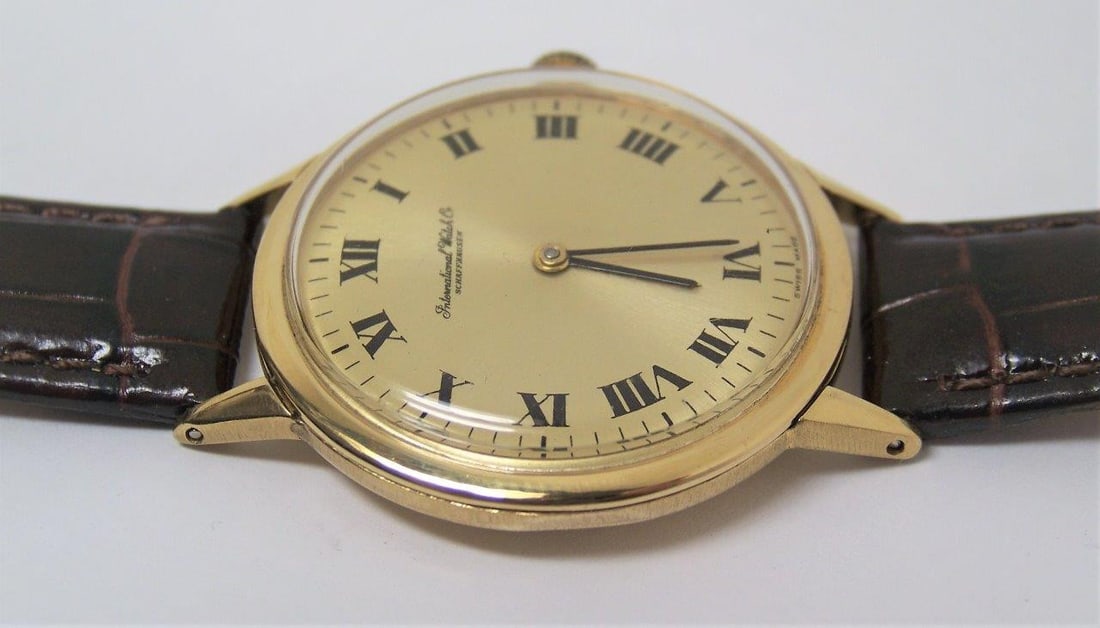 Vintage 18k Gold IWC SHAFFHAUSEN Winding Watch 1960s Cal C423 EXLNT* SERVICED - 8