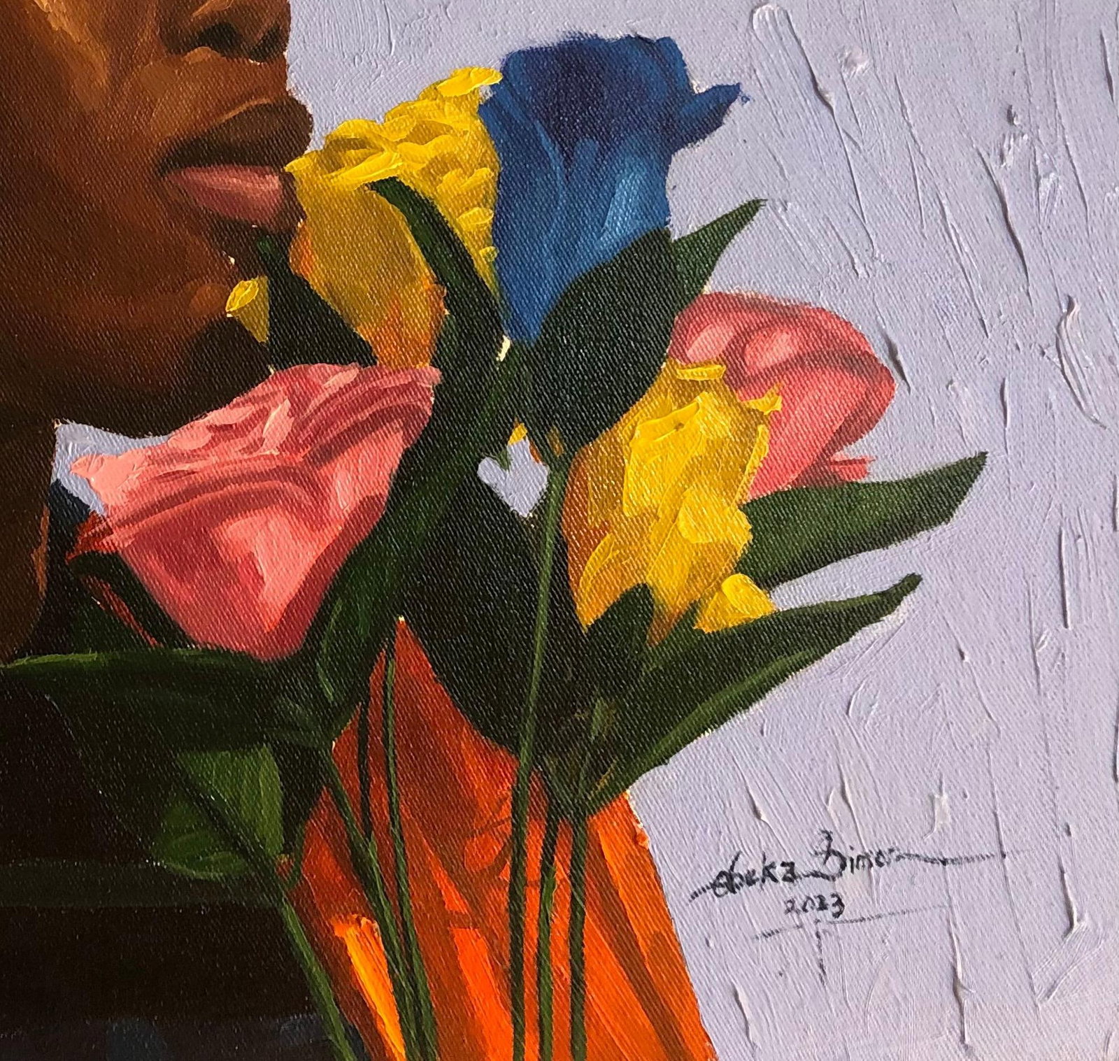 Simon Obeka, On Your Tomb They Won't Smell Nice - 21st Century, Contemporary, Floral, Women, 2023 - 14