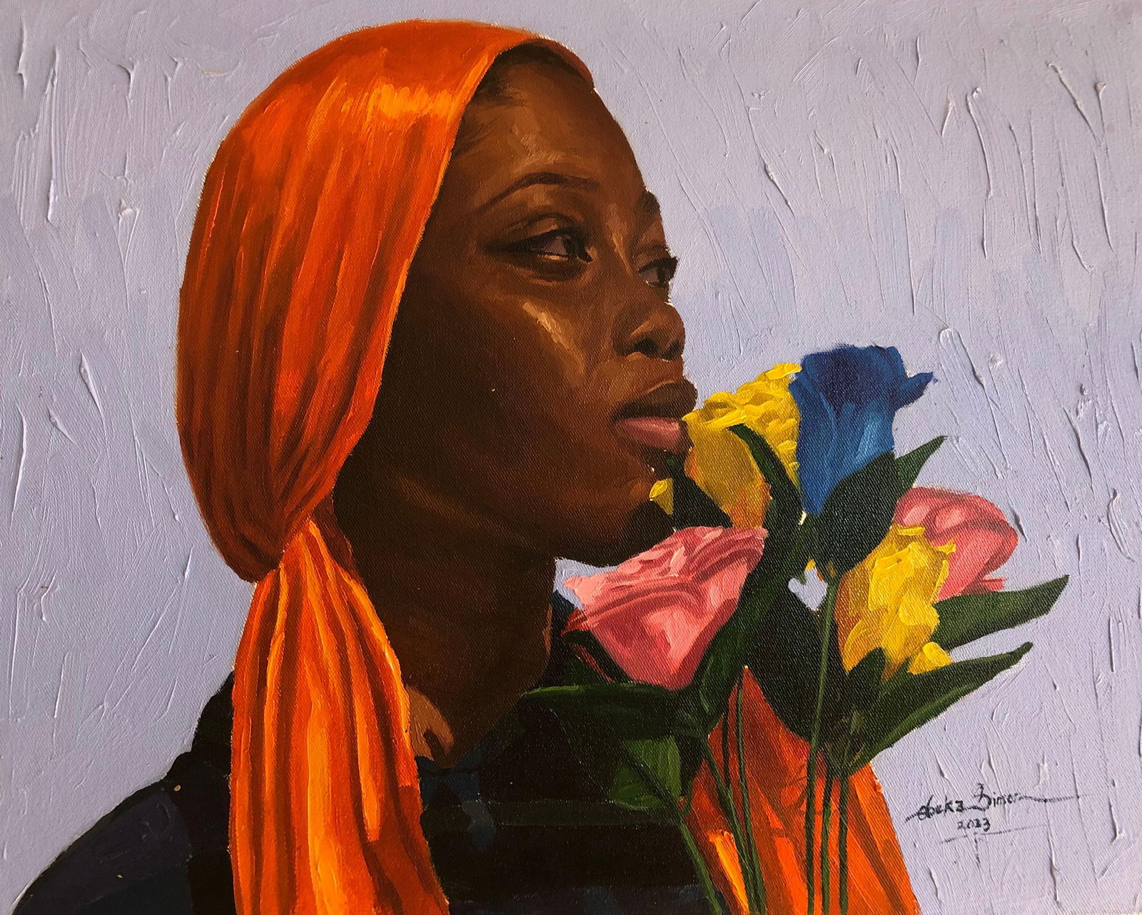 Simon Obeka, On Your Tomb They Won't Smell Nice - 21st Century, Contemporary, Floral, Women, 2023 - 4